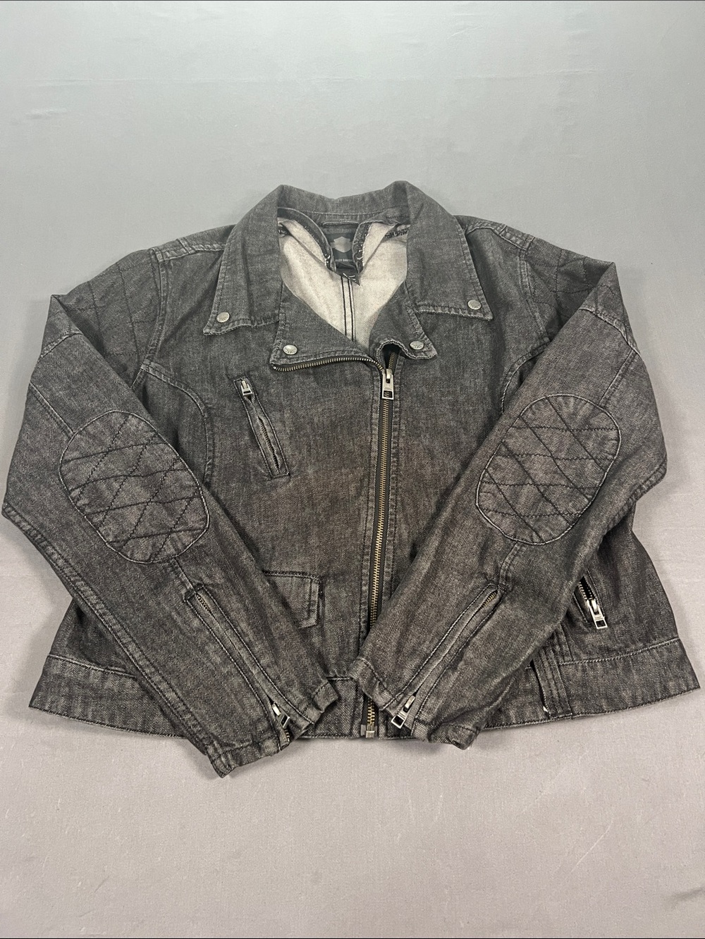 Harley-Davidson Black Washed Denim Moto Jacket